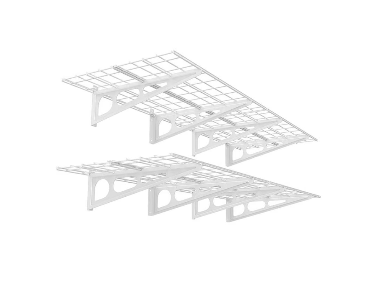 NEW! FLEXIMOUNTS 2’x6′ White Wall Shelf 2-Pack