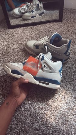 military Blues Jordan 4s