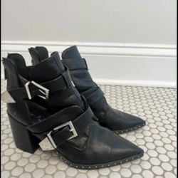 Black Leather Booties 