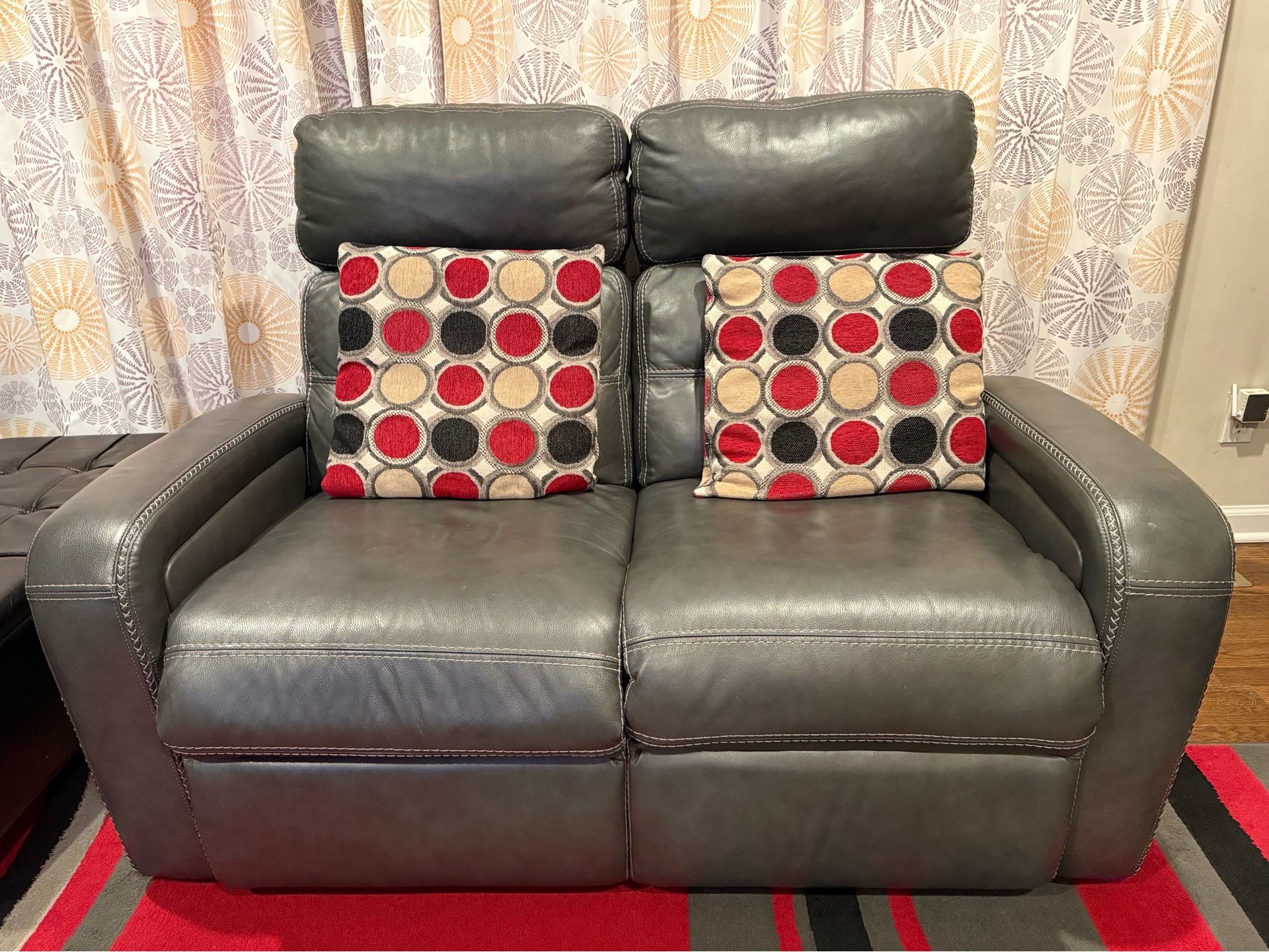 Power recliner leather sofa set