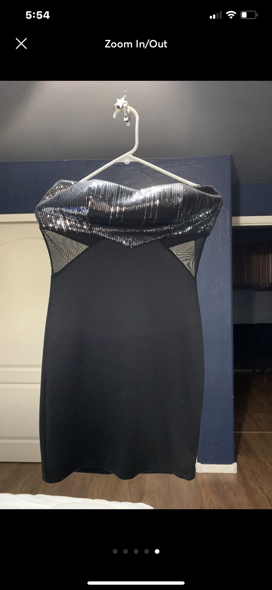 Women’s sexy strapless black cocktail dress