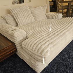 White  Oversized Chaise