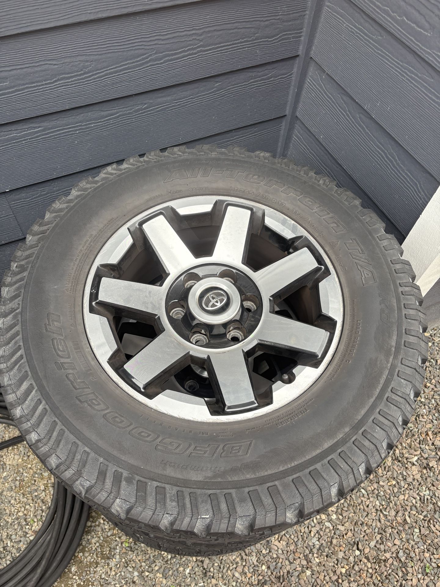 Stock 17” 4runner wheels with 265 tires
