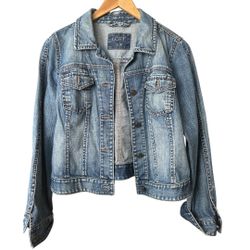 Loft L Classic Denim Jacket W Elbow Length Sleeves