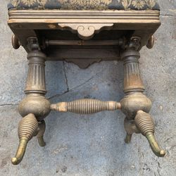 Antique Brass Wood Piano Organ Music Chair Bench 
