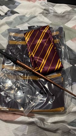 Spooktacular creations wizard costume accessories set with glasses, tie, wand & scarf