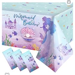 3 Pc Mermaid Table Cloths And Good Bags 