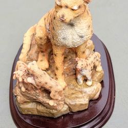 Collectible figurine titled "Pride of the Lioness (& cubs)" from the Hamilton Collection. 