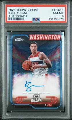 PSA 8 2024 Topps Chrome Kyle Kuzma Auto