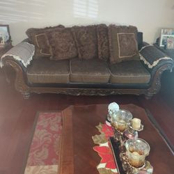 7   Piece  Two End Tables One Coffee Table Ottoman and Chair  Love Seat and   Sofa 