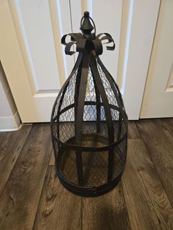 Large Black Metal Decorative Bird Cage Lantern – Farmhouse Cottage Decor rustic– 30" Tall