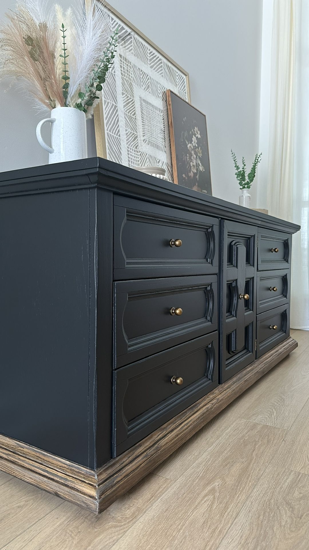 Rare To Find A Set From 1960’s/1970’s Vintage Bassett Solid Wood 9 Drawer Dresser/Armoire/Set of Nightstands Refurbished to Like New