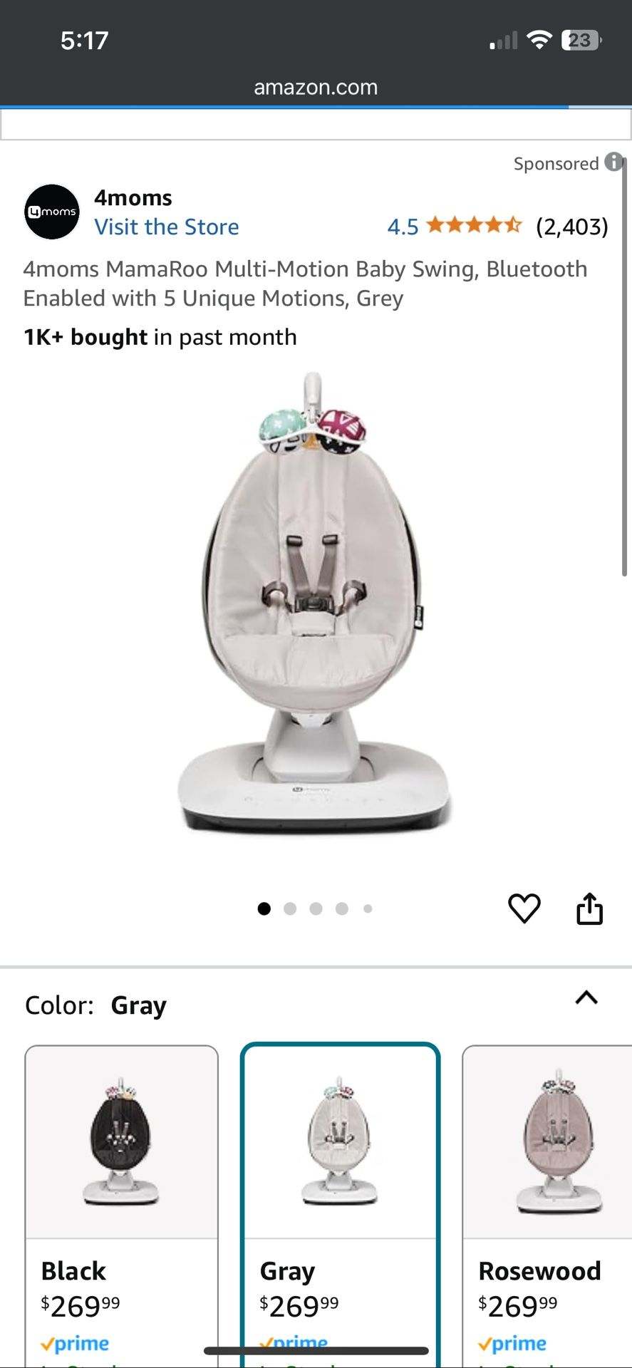 Mamaroo Infant Swing