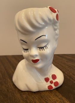 Vintage Lady Head Vase
