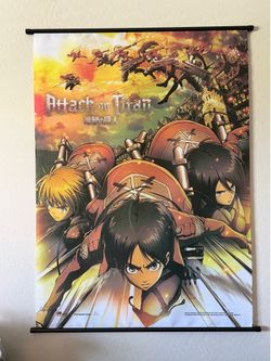 Official Attack on titan wall scroll 42"x32"