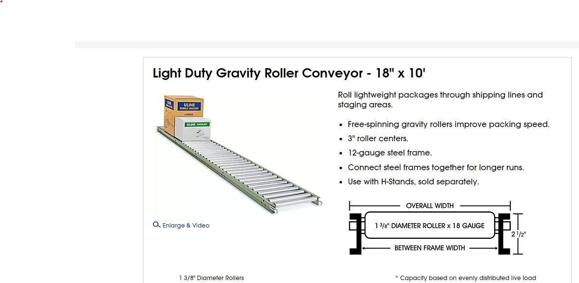 Light Duty Gravity Roller Conveyor
