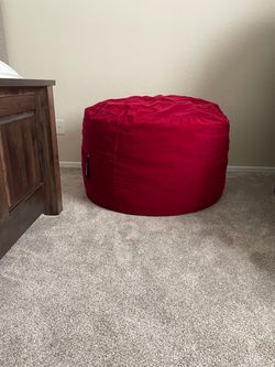 3 foot Red microsuede bean bag chair