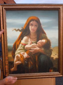 Oil on Canvas Painting Mother and Child Painting