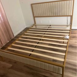 Pink Velvet Queen Size Bed Frame