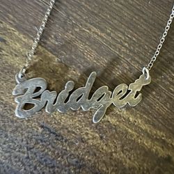 Bridget Engraved Necklace Silver With Chain 