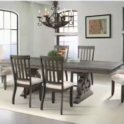 Dining table 7-Piece Set-Table 4 Side Chairs and 2 Parson Chairs