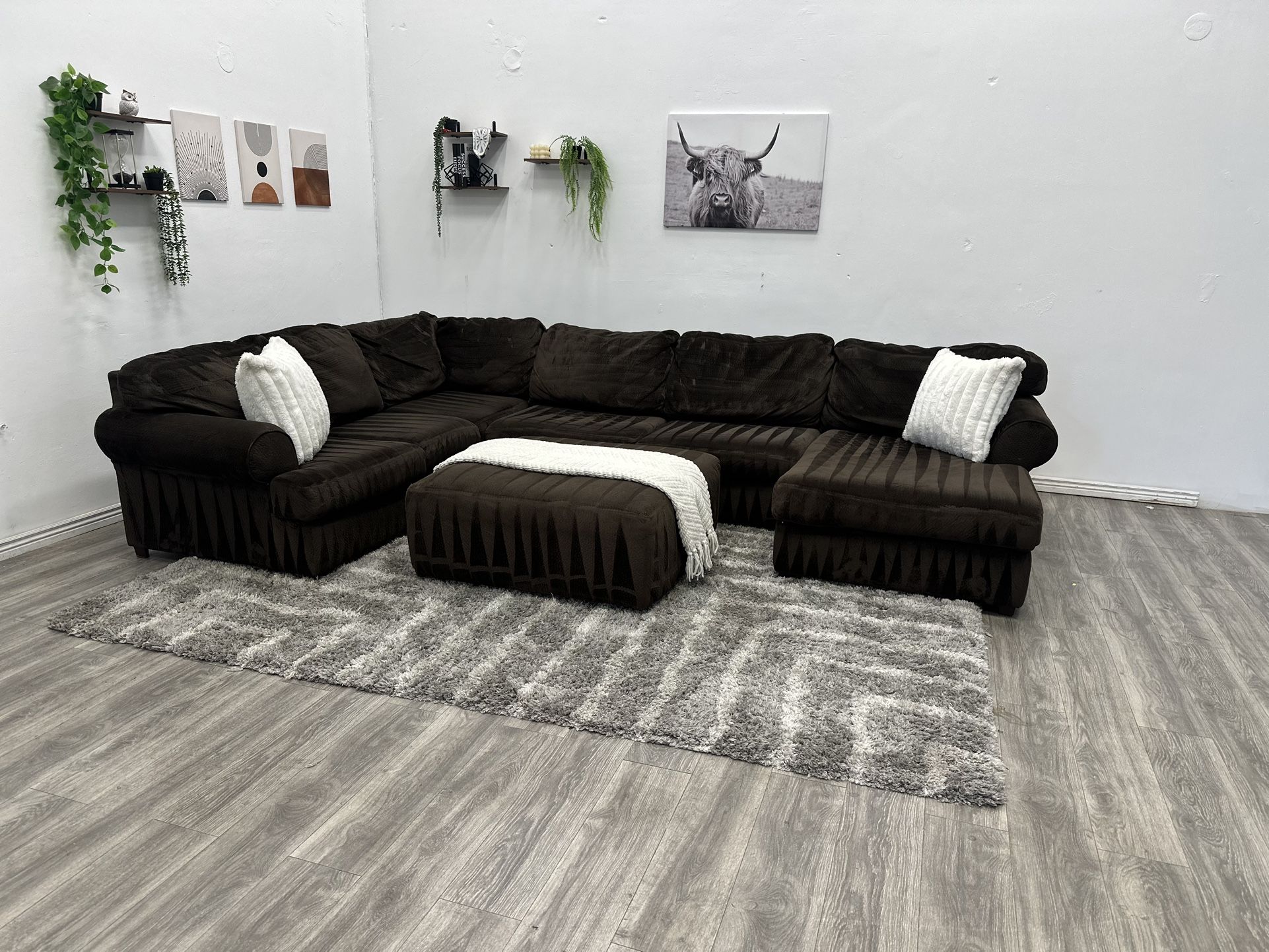 Brown Sectional Couch - Free Delivery