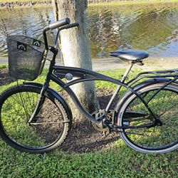 Black Comfort Cargo Cruiser Working Bike w/ Fenders, Basket & Rack Ready to Ride!