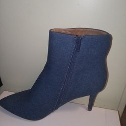 Denim ankle heel boot size 10 