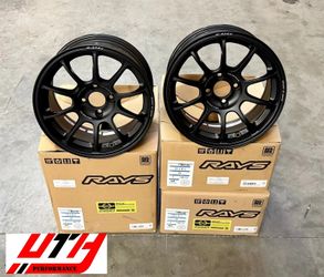 RAYS VOLK RACING ZE40 15x8 4x100 +35 CIVIC FIT INTEGRA MIATA MX5 WHEELS RIMS M. BLACK