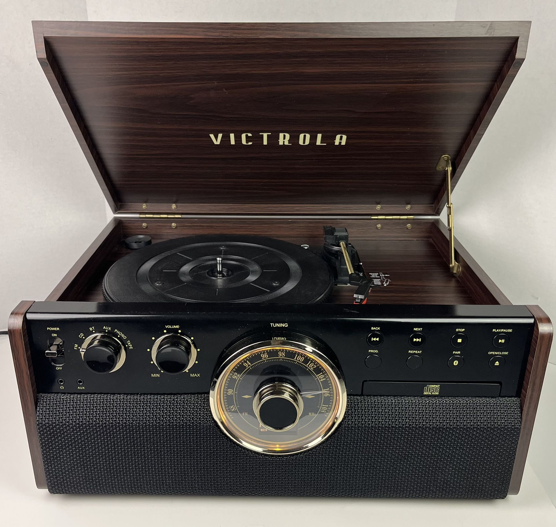 Victrola 6-in-1 Bluetooth Record Player Radio CD Tape Aux