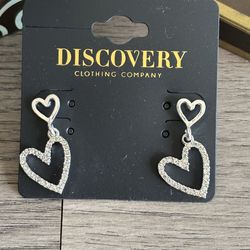 Beautiful Double Heart Drop Earrings