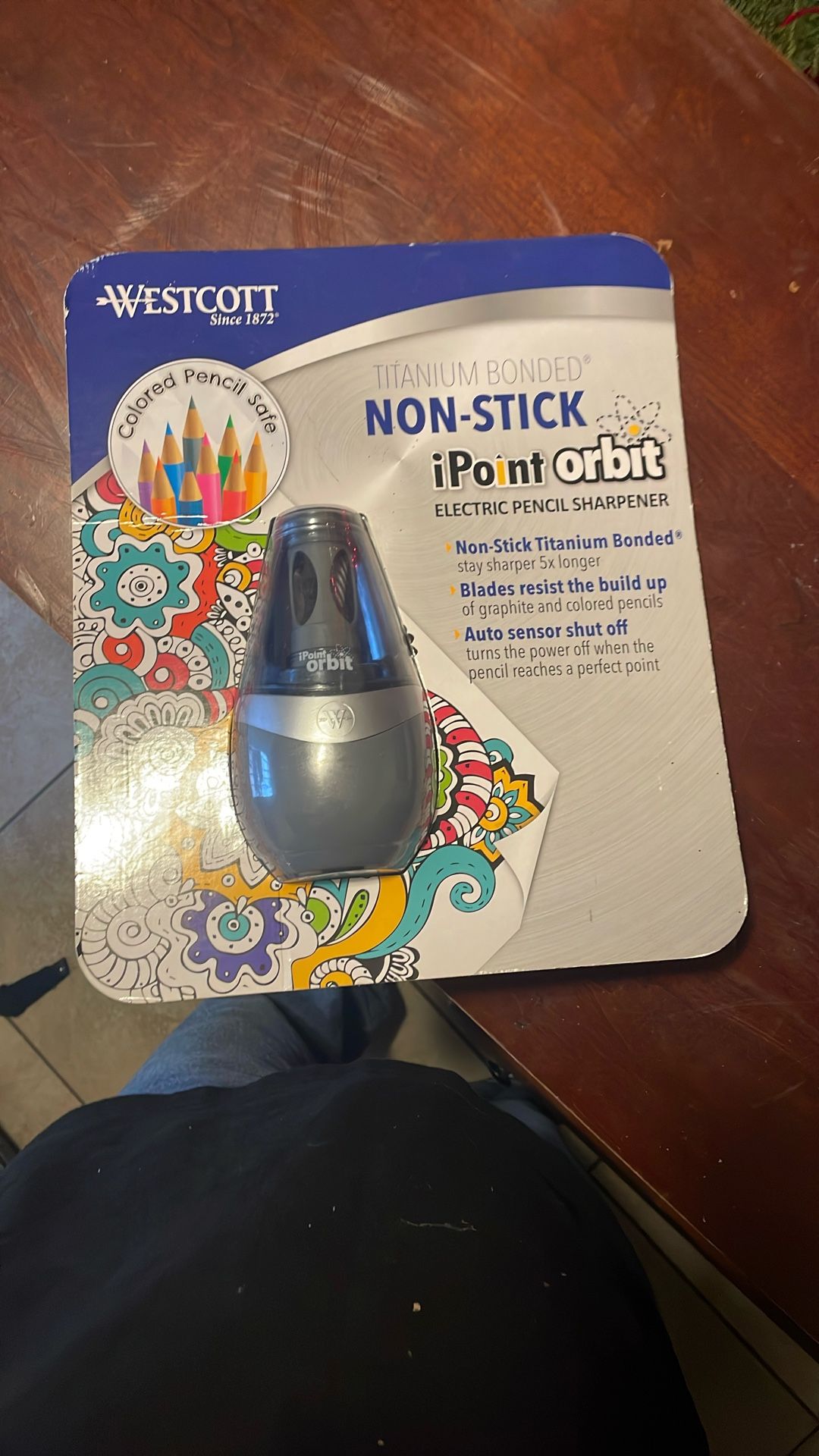 Westcott Titanium Bonded Non-stick Point Orbit Electric Pencil Sharpener