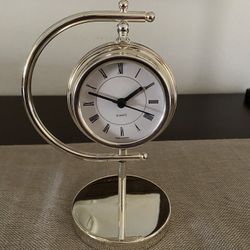 Silver Pedestal Clock