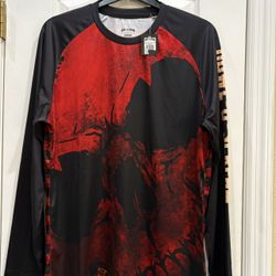 Seaworld Howl-O-Scream Black Long Sleeve Shirt W/Skull Face Sz M