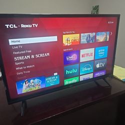 TCL Roku SMART TV FHD
120Hz CMI
3 HDMI
LED
802.11Ac WiFi 32" Like New