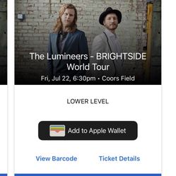 Two Tickets For The Lumineers 