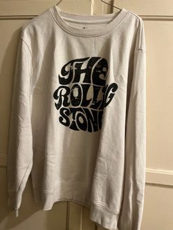 The Rolling Stones Licensed Men's Graphic Fleece Crew Size L Bone White