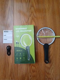 Handheld LED Magnifier with USB Cable