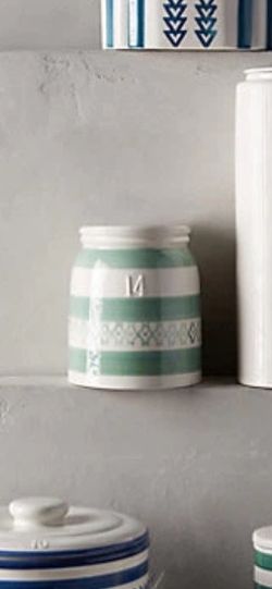 NEW Anthropologie Marquesas Kitchen Collection Spice Jar Handpainted
