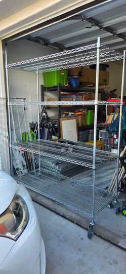 IRSG Heavy-Duty Commercial Rolling Wire Shelving Units (24x60x78")