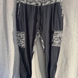 Vintage Ecko Unltd Cargo Sweatpants Jogger M38 Fit Skinny Black Grey Gorpcore