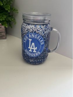 New 24oz Dodgers LA mason snow globe cup