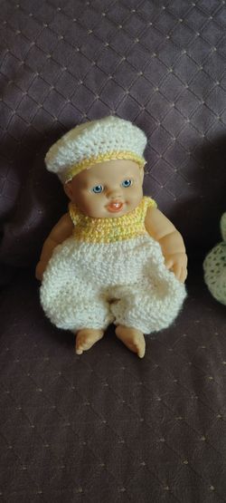 Crochet baby dolls and outfits