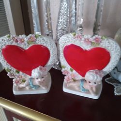 Vintage Cupid Heart Vase