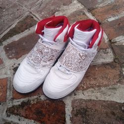 Jordans Air Force 20s White Black Red 