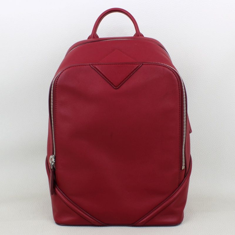 MCM Duke Red Leather Backpack