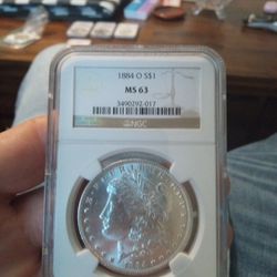 1884 0 Ms 63 Morgan Silver Dollar