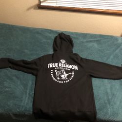 True Religion Zip Up Hoodie Black 