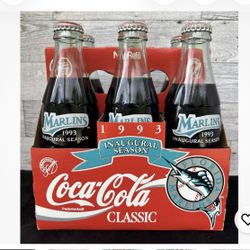 1993 Florida Marlins Inaugural Season Coke Cola 8oz 6 Pack/MLB