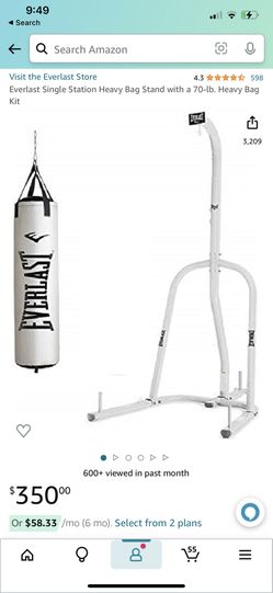 Workout/ Exercise Everlast Single Station Heavy Bag Stand With 70 Lb / Boxing / Gloves 